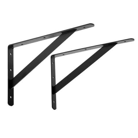 Heavy Duty Shelf Brackets 12 By 8 Inches 8 Pack Black Metal L Brackets With Screws Included For Easy Install Durable Wall Shelf Supports