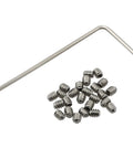 25 Piece Stainless Steel Allen Socket Set Screws 4-40 x 1/8 Inch Cup Point Hex Key Wrench Included Heavy Duty Rust Resistant Hardware
