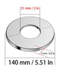 Heavy Duty Two Inch Wall Split Flange Stainless Steel Round Escutcheon Plate Cover For Pipes in slick silver finish, 51mm diameter.