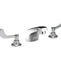 Chrome Monterrey Widespread Lavatory Faucet 0.5 GPM With VR Wrist Blade Handles Less Drain 1.375 Inch Rough-In