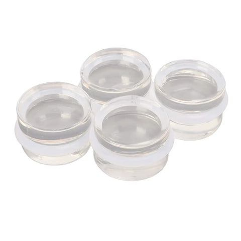 Clear Acrylic Door Stopper Set 4 Pieces, Round Self Adhesive Buffers, No Drill Install For Living Room And Bathroom