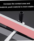 Rock Solid Adjustable Table Saw Miter Gauge With Precision Aluminum Fence And Clear Degree Scale For Dead Nuts Accurate Woodworking Cuts and Rapid Angle Adjustments, close view of gauge with contact area.
