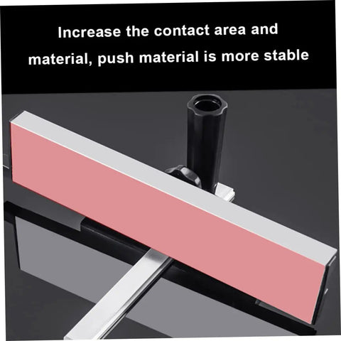 Rock Solid Adjustable Table Saw Miter Gauge With Precision Aluminum Fence And Clear Degree Scale For Dead Nuts Accurate Woodworking Cuts and Rapid Angle Adjustments, close view of gauge with contact area.