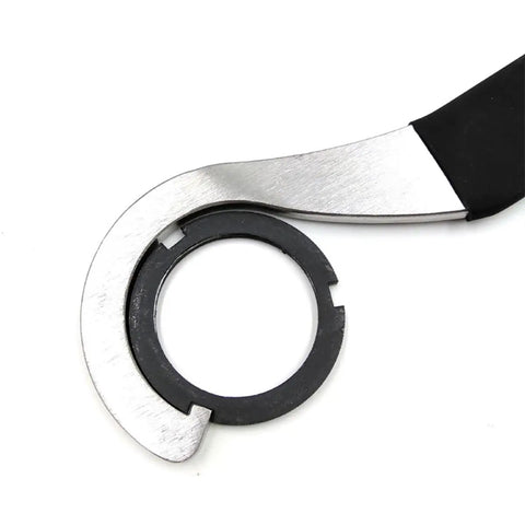 Beast 4 In 1 Classic Bottom Bracket Tool, stainless steel lockring wrench close-up, durable alloy for vintage bicycles.