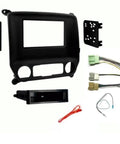 Single Or Double Din Car Stereo Dash Install Kit Fits 2014 To 2018 Chevy Silverado And GMC Sierra With Wire Harness And Antenna Adapter Gunmetal ABS Plastic