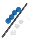 Rc Helicopter Landing Gear Training Kit with sponge ball cushions, carbon fiber rods, and plastic connectors for stability.