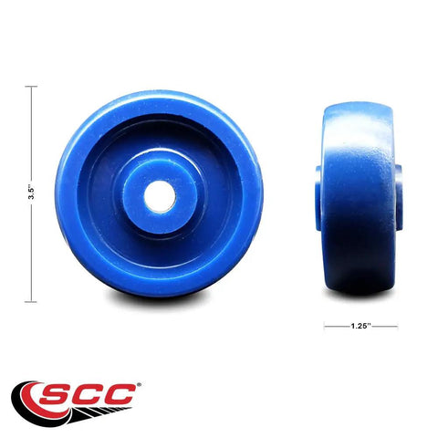 Bulletproof Heavy Duty Solid Polyurethane Replacement Caster Wheel 3.5 In By 1.25 In Wide With Half Inch Bore Rated For 300 Pounds Built Like A Tank For Smooth Rolling Industrial Carts