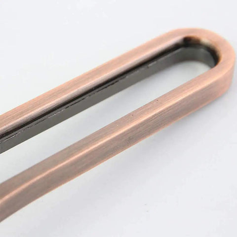 Close-up of WUUWCHODC Sliding Door Lock Hasp Gate Bolt Security Latch Vintage Wood with brushed finish.