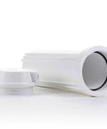 10 Inch White RO Filter Housing With Flat Cap For Home Water Systems, White Polypropylene Body, One Quarter Inch Ports, 75 PSI Max