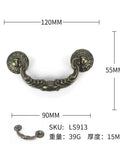 Antique Zinc Alloy Cabinet Handle For Drawers And Doors, Vintage European Style Hardware, dimensions 120mm x 55mm.