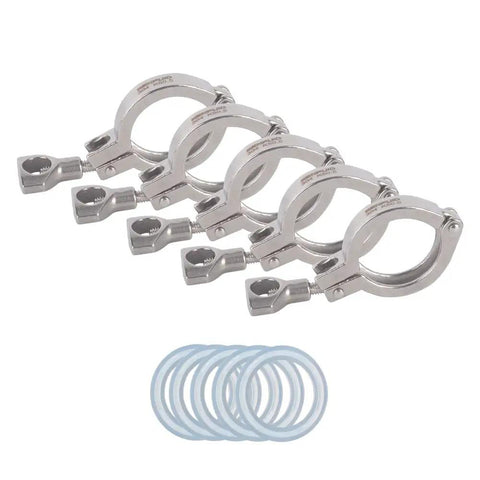 Rock Solid 1.5 Inch Sanitary Tri Clover Clamps Pack Of Five Built Like A Tank 304 Stainless Steel Hose Fittings For Commercial Brewkitchens And Weekend Projects