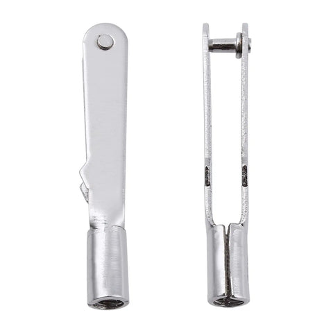 Beefy Steel Quick Link Clevis Replacement Parts For RC Airplane 10 Pack M3 Size showing open and closed views