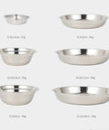 Stainless Steel Outdoor Dining Set With Plates Bowls And Cutlery Compact Camping Tableware Kit sizes and weights displayed