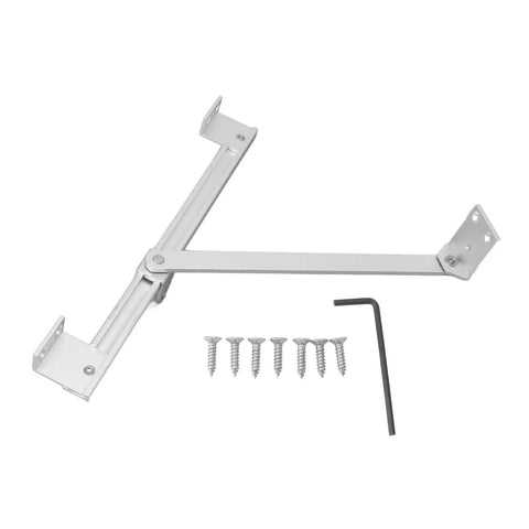 Casement Window Hinge With Adjustable Aluminum Alloy T Shape Positioning Safety Window Stay No Drill Installation Friction Hinge Kit With 7 Screws