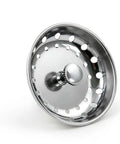 Kitchen Sink Basket Strainer Replacement For Standard Drains 3.25 Inch Chrome Plated Stainless Steel With Rubber Stopper Built To Last No Fuss Anti Clog Design And 32 Bar Holes For Smooth Quick Drainage