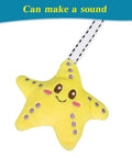Yellow star plush squeaky toy for Travel Arch Bassinet Toy Clip On Stroller Toy For Infants And Toddlers Crib Accessory.