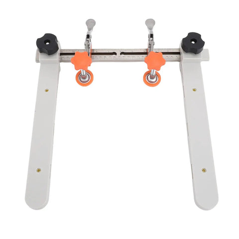 Heavy Duty Universal Draw Slide Guide Jig For Router Templates With Magnetic Quick Fix System showing precision components and clamp adjusters.