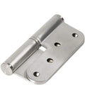 Heavy Duty Ball Bearing Cabinet Hinges Built Tough For Doors And Wood Furniture Runs Slick As Silk With Smooth Gliding Motion Silver 6 By 4 Inch hinge close-up view.
