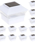 12 Pack Solar Post Cap Lights For 4x4 Wood And PVC Fence Posts Outdoor Lighting For Yard Deck And Garden Gray