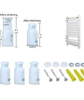 Three Pack Replacement Towel Rail Radiator Brackets For Heated Walls White Finish Universal Adjustable 75mm To 95mm Mounting Brackets Fit