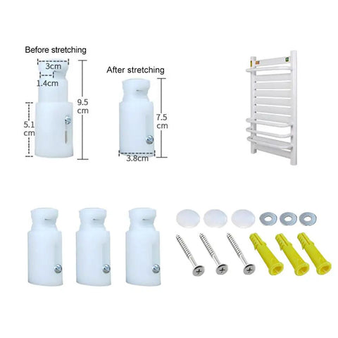 Three Pack Replacement Towel Rail Radiator Brackets For Heated Walls White Finish Universal Adjustable 75mm To 95mm Mounting Brackets Fit