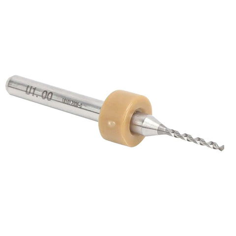 Close-up of 1.0mm tungsten carbide drill bit from Pro-Grade 3D Printer Nozzle Cleaning Kit, featuring precision nozzle unclogging tool.