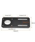 NEMA 17 Stepper Motor Bracket Mount For Precise DIY CNC And 3D Printer Projects 42mm Plate, 100x50mm Size, 3.5mm Holes