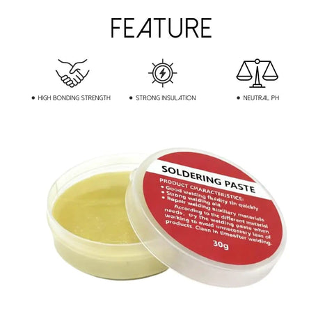 Open container of 3 Pack 30G Soldering Flux Paste Rosin Flux No Clean Lead Free For PCB Motherboard Electronics Mobile Phone Home Appliance