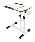 Smooth Rolling Standing Desk Heavy Duty Sit Stand Laptop Cart Adjustable Height Lockable Wheels Ergonomic Tilting Surface with storage.