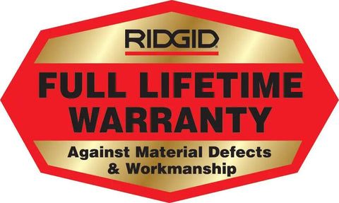 Full lifetime warranty badge for 12 Gallon Wet Dry Shop Vacuum Workhorse With 5 Peak HP Motor, Pro Locking Hose.
