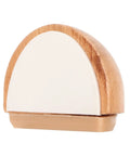 Close-up of a single stopper from the Four Pack Silent Shock Absorbent Wood Door Stoppers No Drill Needed Protect Floors In Bedroom Bathroom Living Room