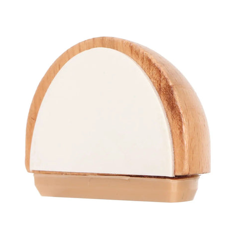 Close-up of a single stopper from the Four Pack Silent Shock Absorbent Wood Door Stoppers No Drill Needed Protect Floors In Bedroom Bathroom Living Room