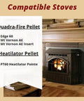 Quadra-Fire thermocouple K for Mt Vernon Edge 60 and Pointe PT60 pellet stoves; black pellet stove in living room