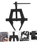 Heavy Duty Motorcycle Chain Adjuster Tool For Bike Gear Tensioning Solid Steel Build shown from above with detailed features.