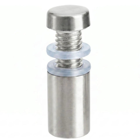 Pro Grade Stainless Steel 60 Pcs Standoff Screws Half Inch By One Inch Mounting Hardware for Glass, close-up view
