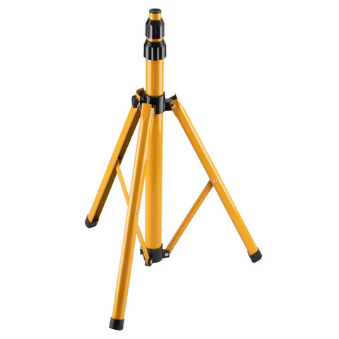 Adjustable Telescopic Metal Archery Target Stand in Bright Yellow for Backyard Practice, tripod base close-up for stability