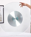 Premium Tempered Glass Lazy Susan Turntable Featuring A Sleek Swivel Design That Goes Hard For Family Dinners And Banquets, held by hand.