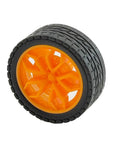 Bold 20 Piece RC Model Wheel Set with 10 Round Axle Shafts for DIY RC Cars Trucks Robots Boats and Helicopters yellow rubber tire