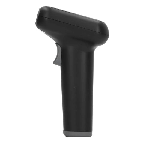 Side view of USB Barcode Scanner 1D and 2D Reads QR EAN UPC Code 128 PDF417 and Data Matrix Auto Sensing and Manual Scan Modes, black handle