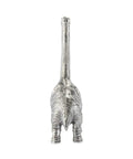 Apatosaurus Tape Measure From Saurus Collection Pewter Hand Finished Dinosaur Themed Pocket Ruler rear view in tin alloy