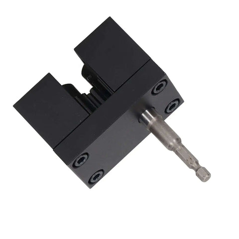 Power Assisted Impact Crimper For Duct Swaging And Hydraulic Hose High Speed Steel Crimp Tool with black metal housing.