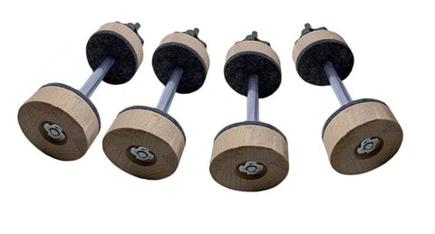 9.8 Inch Guitar Making Spool Clamp Set for Crack Repair and Luthier Work, Wooden Spools With Cork Lining, front view