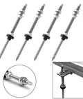 M10 Hanger Bolts For Solar Panels With EPDM Seal And Locking Nut A2 Stainless Steel Hex Drive SW7 Roof Mounting Gear 20cm 4 pcs