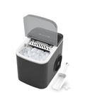 No Fuss Portable Countertop Ice Maker With Sturdy Carry Handle And Easy Self Cleaning Cycle Fast Freeze Compact Ice Machine showing ice cubes.