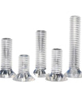 Snag This Slick 100 Piece Clear Pc Plastic Countersunk Screw Assortment M2 To M8 Sizes showing various lengths of screws for assembly.