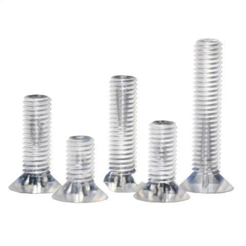 Snag This Slick 100 Piece Clear Pc Plastic Countersunk Screw Assortment M2 To M8 Sizes showing various lengths of screws for assembly.