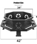 42 Inch Outdoor Fire Pit With Heavy Duty Wood Burning Design, Octagonal Patio Campfire Pit, dimensions 42x34x18 inches