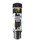 Built Like A Tank 9KW ATC Spindle Motor For CNC Router shows top view, ISO30 taper, robust design for heavy duty milling.