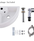 Dope Space Saving Wall Mount Corner Sink With Faucet 18x13 Inch White Porcelain Vessel Sink With Overflow Triangular Mini Vanity