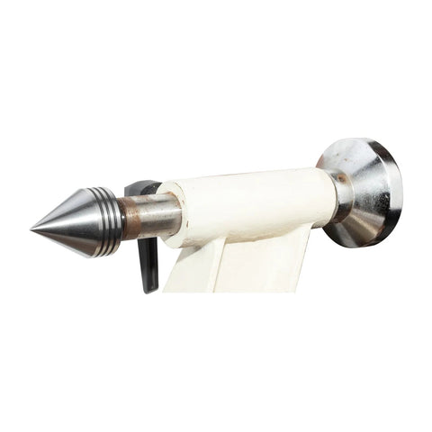 MT2 heavy-duty live tailstock center for wood lathe; steel conical tip and white body